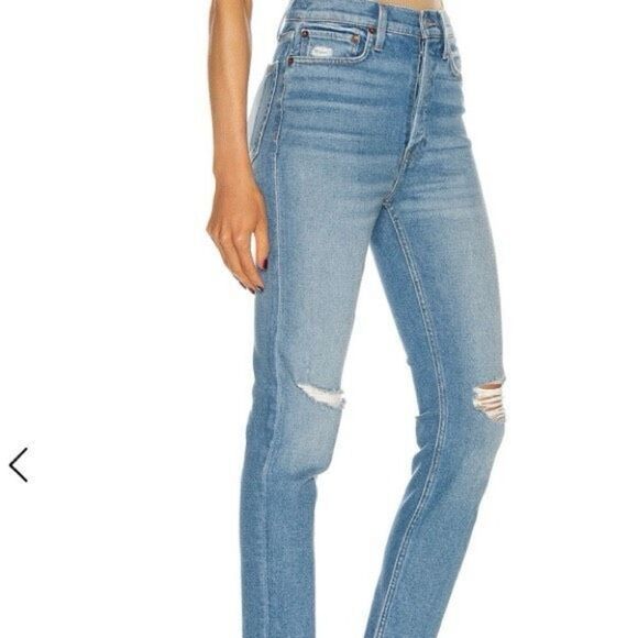 ✨Originals 90s High Rise Ankle Crop in Medium Destroyed 10 Sz. 26 RE/DONE✨ - Picture 4 of 11